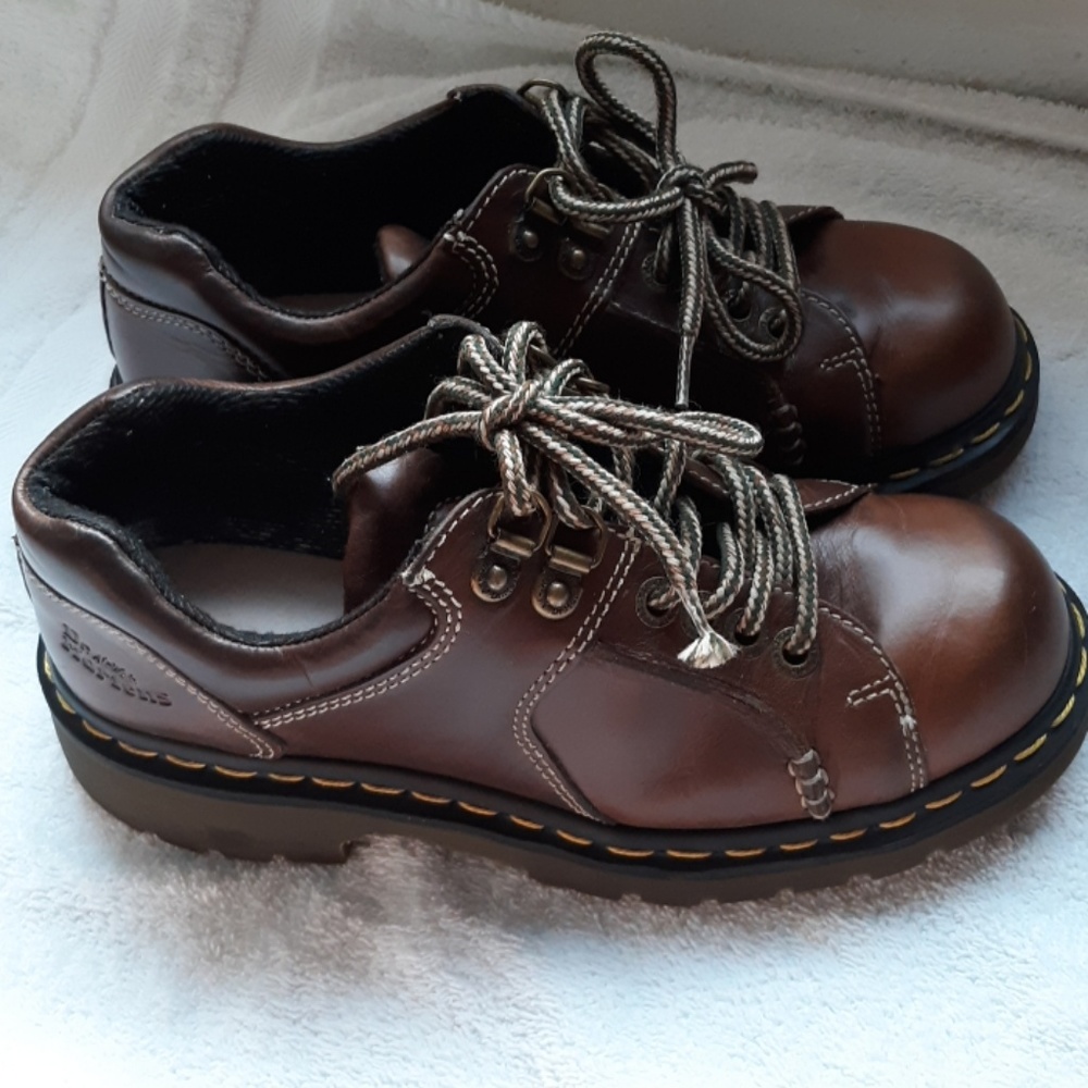 Dr Martens Women Leather Shoes Chocolate Brown